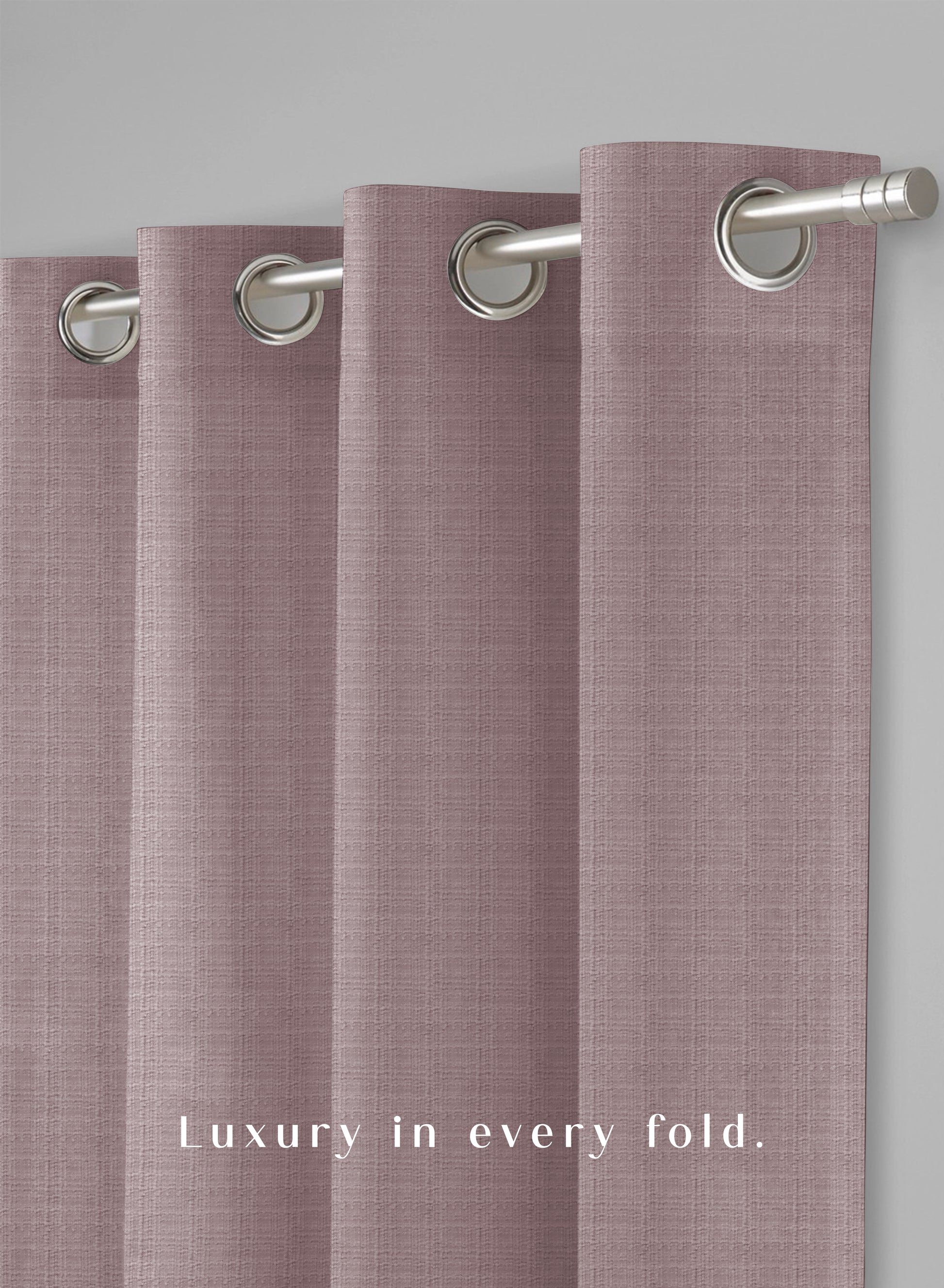 Cocoon Minimal Texture Room Darkening Curtains | Modern Aesthetic | Ash Brown | Set of 2 | Fully Customizable