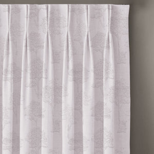 Bern Jacquard Blackout Curtains | Scenic Tree Pattern & Total Light Block | Snow White | Set of 2 | Fully Customizable