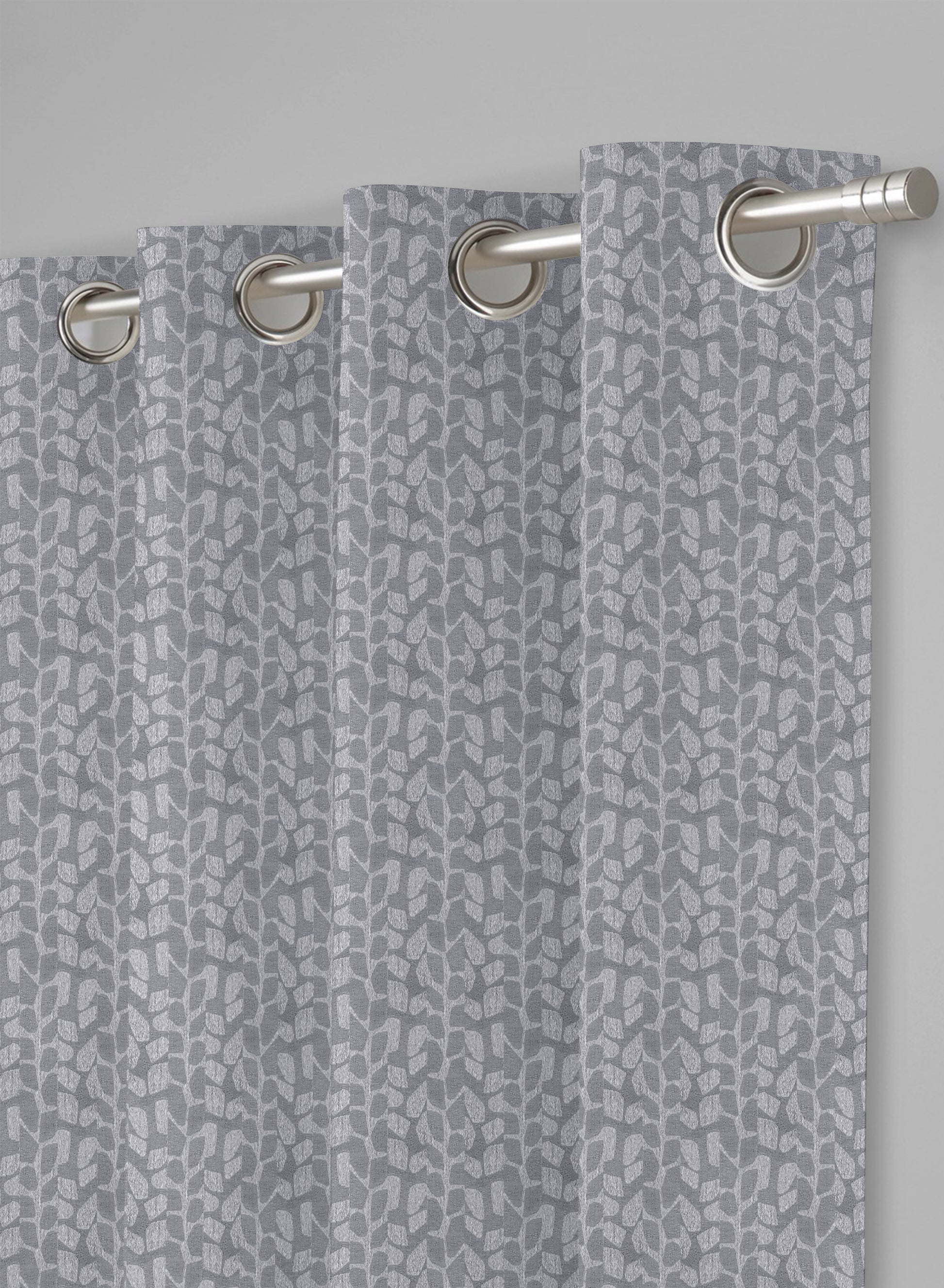 Eudora Jacquard Room Darkening Curtains | Pebble Jacquard Weave | Feather Gray | Set of 2 | Fully Customizable