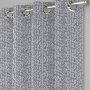 Eudora Jacquard Room Darkening Curtains | Pebble Jacquard Weave | Feather Gray | Set of 2 | Fully Customizable