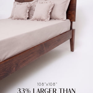 Home Crayons LuxeSoft™ Double Bedsheet Set | Oversized King | Includes 2 Pillow Covers & 2 Cushion Covers | Sakura Blush