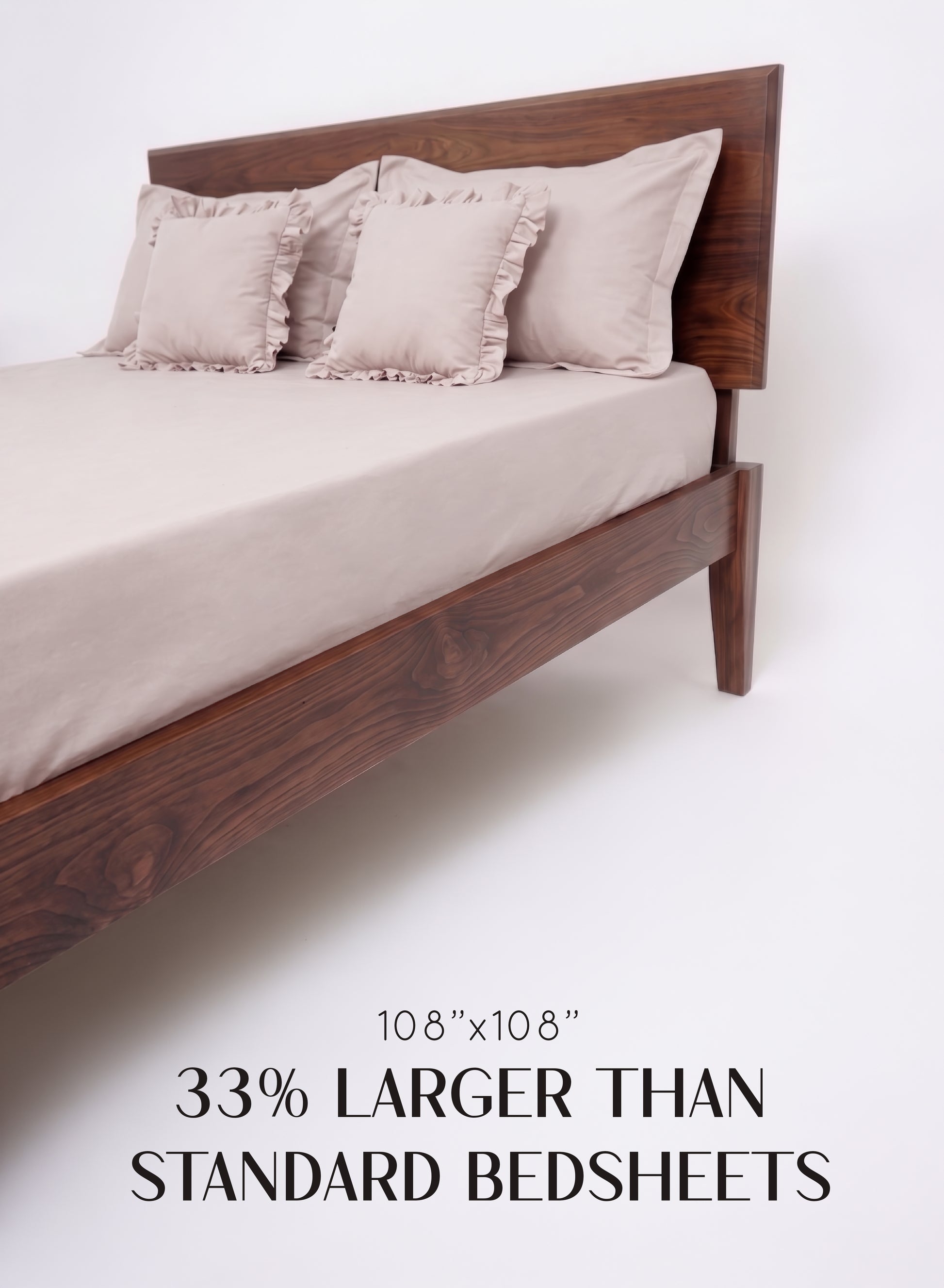 Home Crayons LuxeSoft™ Double Bedsheet Set | Oversized King | Includes 2 Pillow Covers & 2 Cushion Covers | Sakura Blush