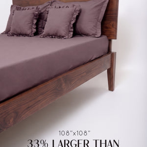 Home Crayons LuxeSoft™ Double Bedsheet Set | Oversized King | Includes 2 Pillow Covers & 2 Cushion Covers | Mulberry