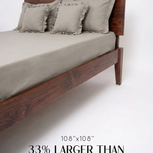 Home Crayons LuxeSoft™ Double Bedsheet Set | Oversized King | Includes 2 Pillow Covers & 2 Cushion Covers | Latte Crème