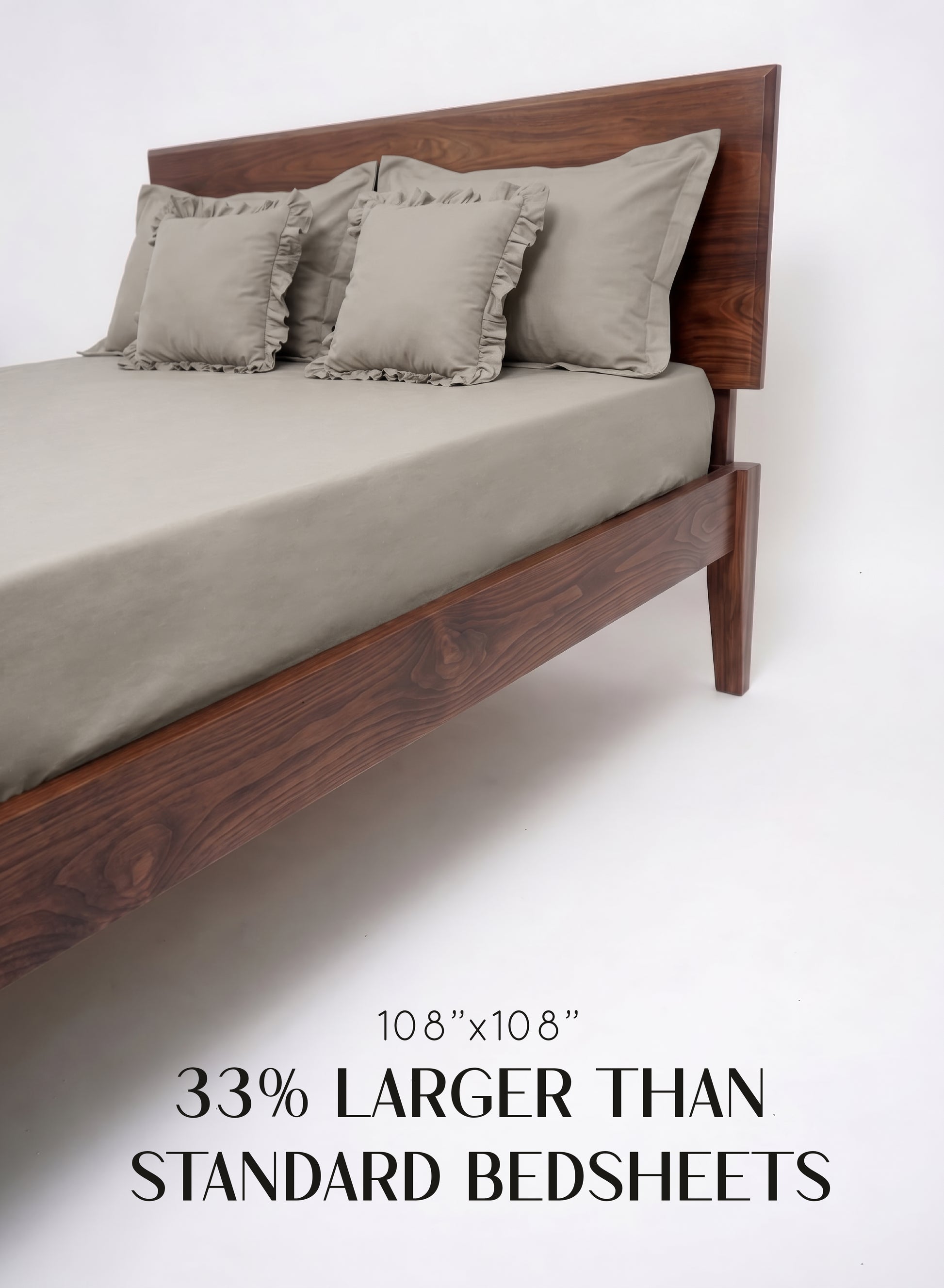 Home Crayons LuxeSoft™ Double Bedsheet Set | Oversized King | Includes 2 Pillow Covers & 2 Cushion Covers | Latte Crème