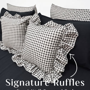 Crayonic™ 8-Piece AC Bedding Set | Signature Designer Bedding for AC Rooms | Midnight Gingham
