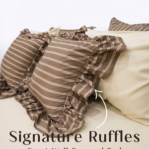 Crayonic™ 8-Piece AC Bedding Set | Signature Designer Bedding for AC Rooms | Café Mocha