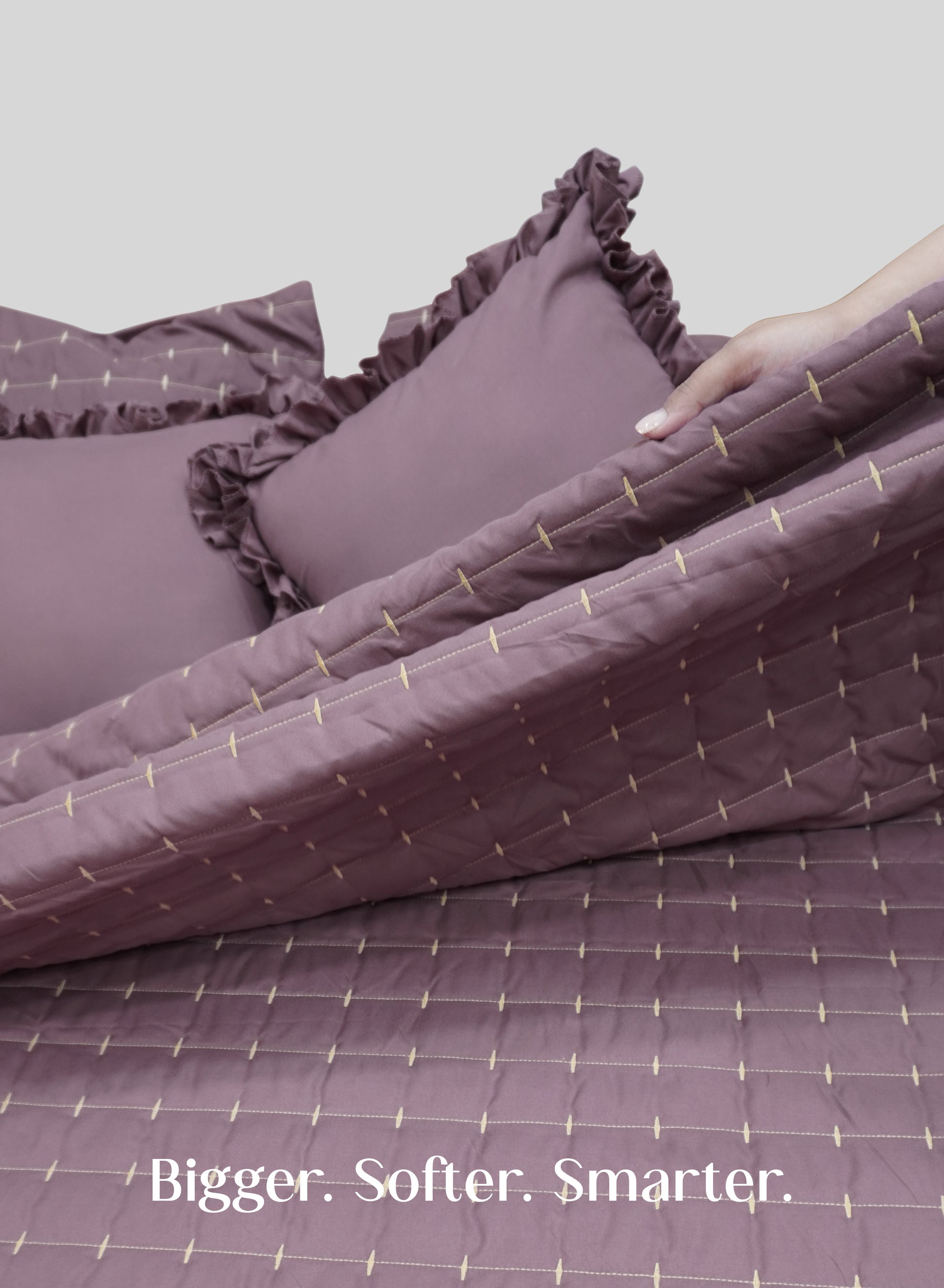 Home Crayons CloudTouch™ Comforter Set | All-Season | 33% Oversized | Includes 2 Pillow Covers & 2 Cushion Covers | Mulberry