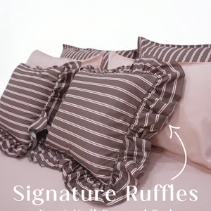 Crayonic™ 8-Piece AC Bedding Set | Signature Designer Bedding for AC Rooms | Merlot