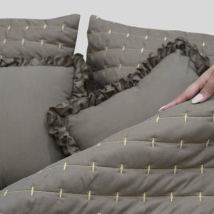 Home Crayons CloudTouch™ Comforter Set | All-Season | 33% Oversized | Includes 2 Pillow Covers & 2 Cushion Covers | Smoked Coffee