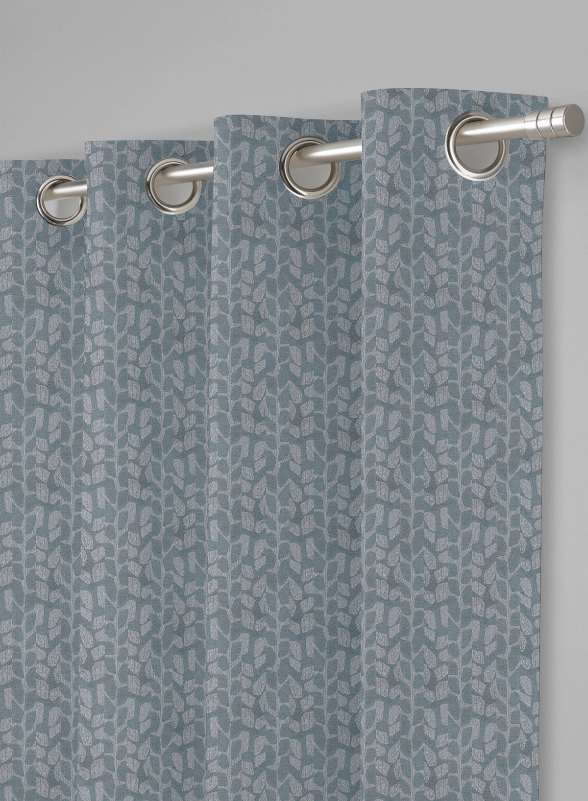 Eudora Jacquard Room Darkening Curtains | Pebble Jacquard Weave | Twilight Aqua | Set of 2 | Fully Customizable