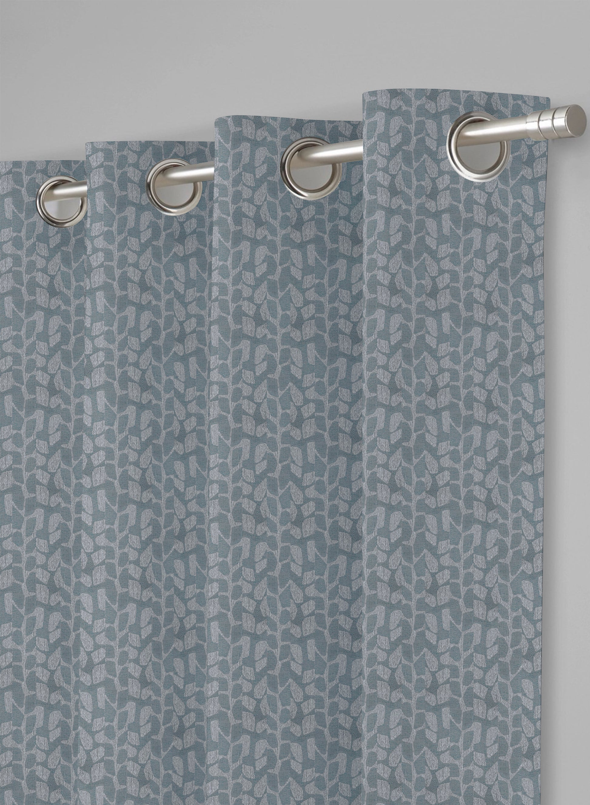 Eudora Jacquard Room Darkening Curtains | Pebble Jacquard Weave | Twilight Aqua | Set of 2 | Fully Customizable