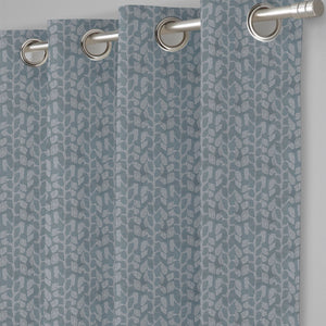 Eudora Jacquard Room Darkening Curtains | Pebble Jacquard Weave | Twilight Aqua | Set of 2 | Fully Customizable