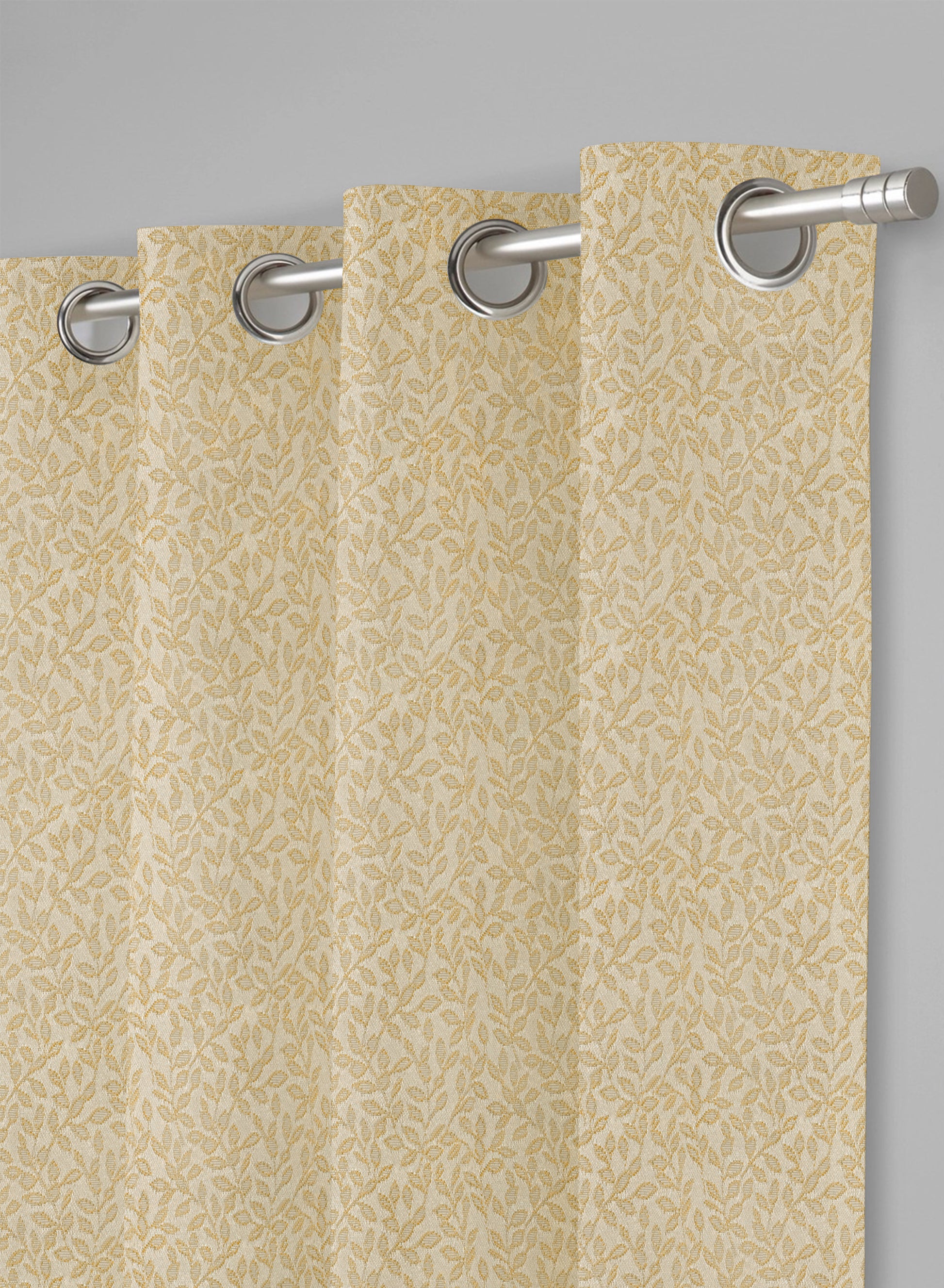 Eudora Jacquard Blackout Curtains | European Jacquard Weave & Total Light Block | Champagne Gold | Set of 2 | Fully Customizable