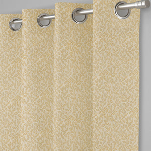 Eudora Jacquard Blackout Curtains | European Jacquard Weave & Total Light Block | Champagne Gold | Set of 2 | Fully Customizable