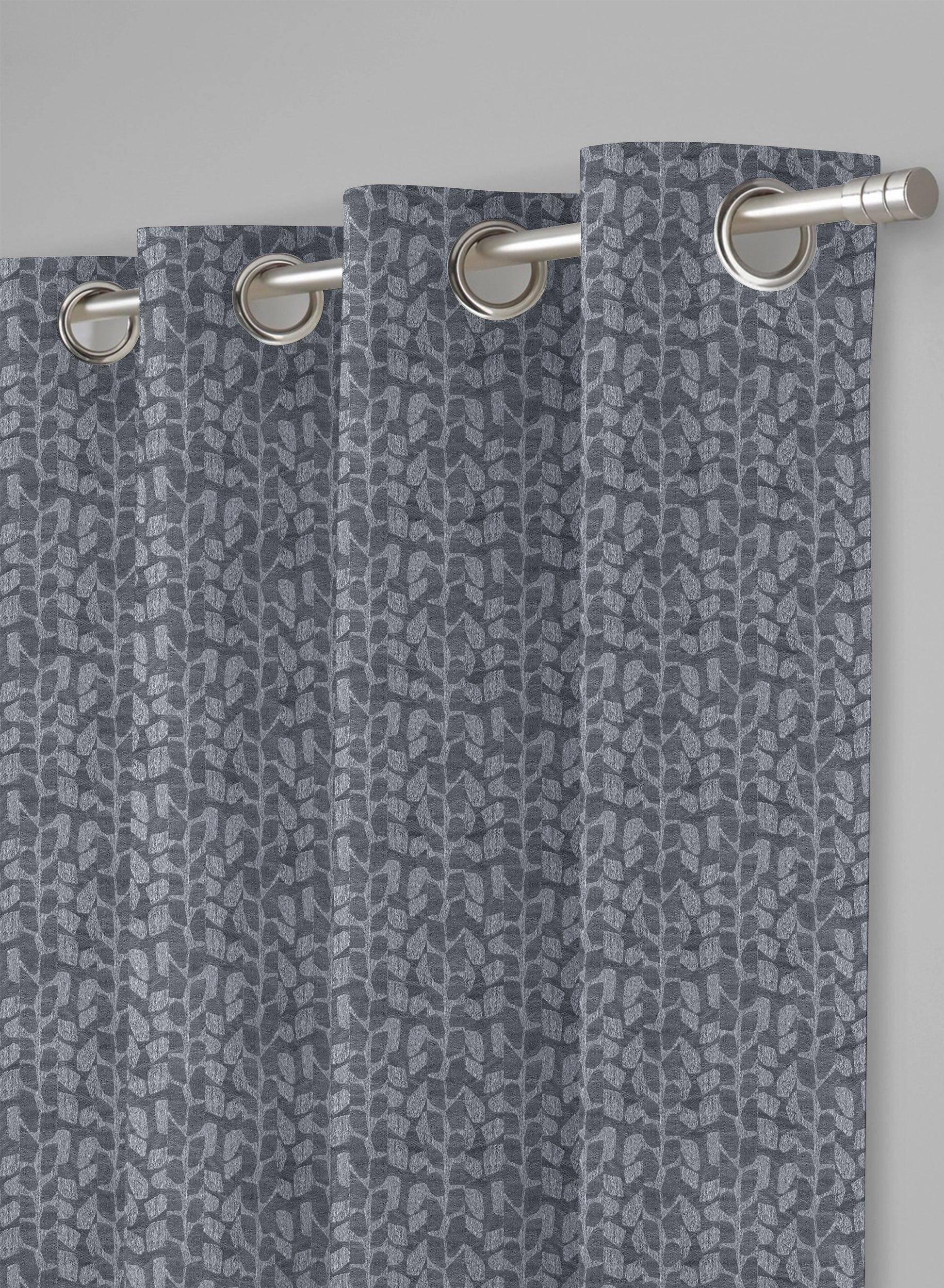 Eudora Jacquard Blackout Curtains | Pebble Jacquard Weave & Total Light Block | Dusk Gray | Set of 2 | Fully Customizable