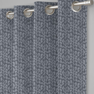 Eudora Jacquard Blackout Curtains | Pebble Jacquard Weave & Total Light Block | Dusk Gray | Set of 2 | Fully Customizable