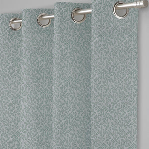 Eudora Jacquard Room Darkening Curtains | European Jacquard Weave | Seafoam Green | Set of 2 | Fully Customizable