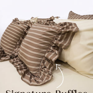 Crayonic™ 8-Piece AC Bedding Set | Signature Designer Bedding for AC Rooms | Café Mocha