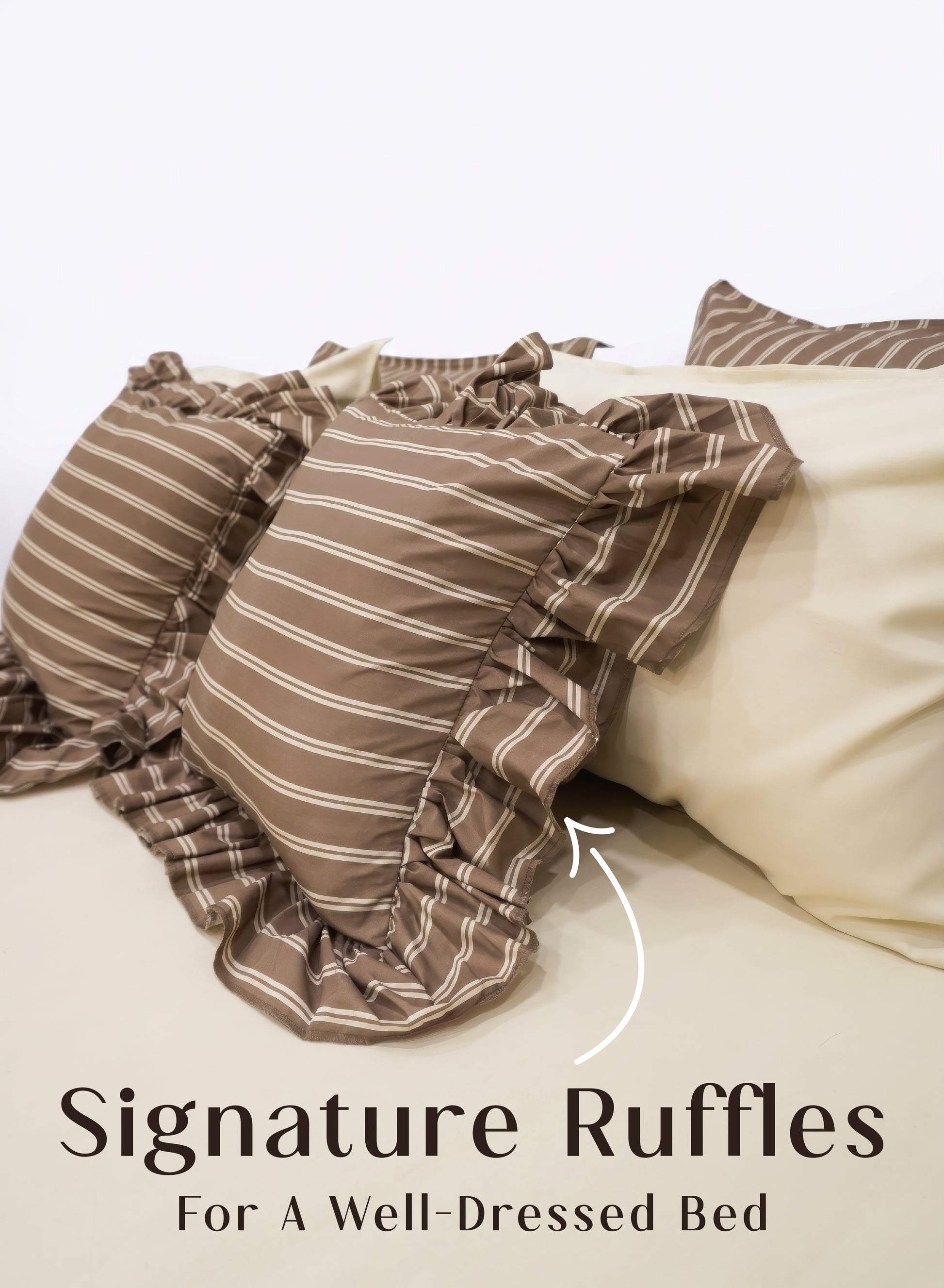 Crayonic™ 8-Piece AC Bedding Set | Signature Designer Bedding for AC Rooms | Café Mocha