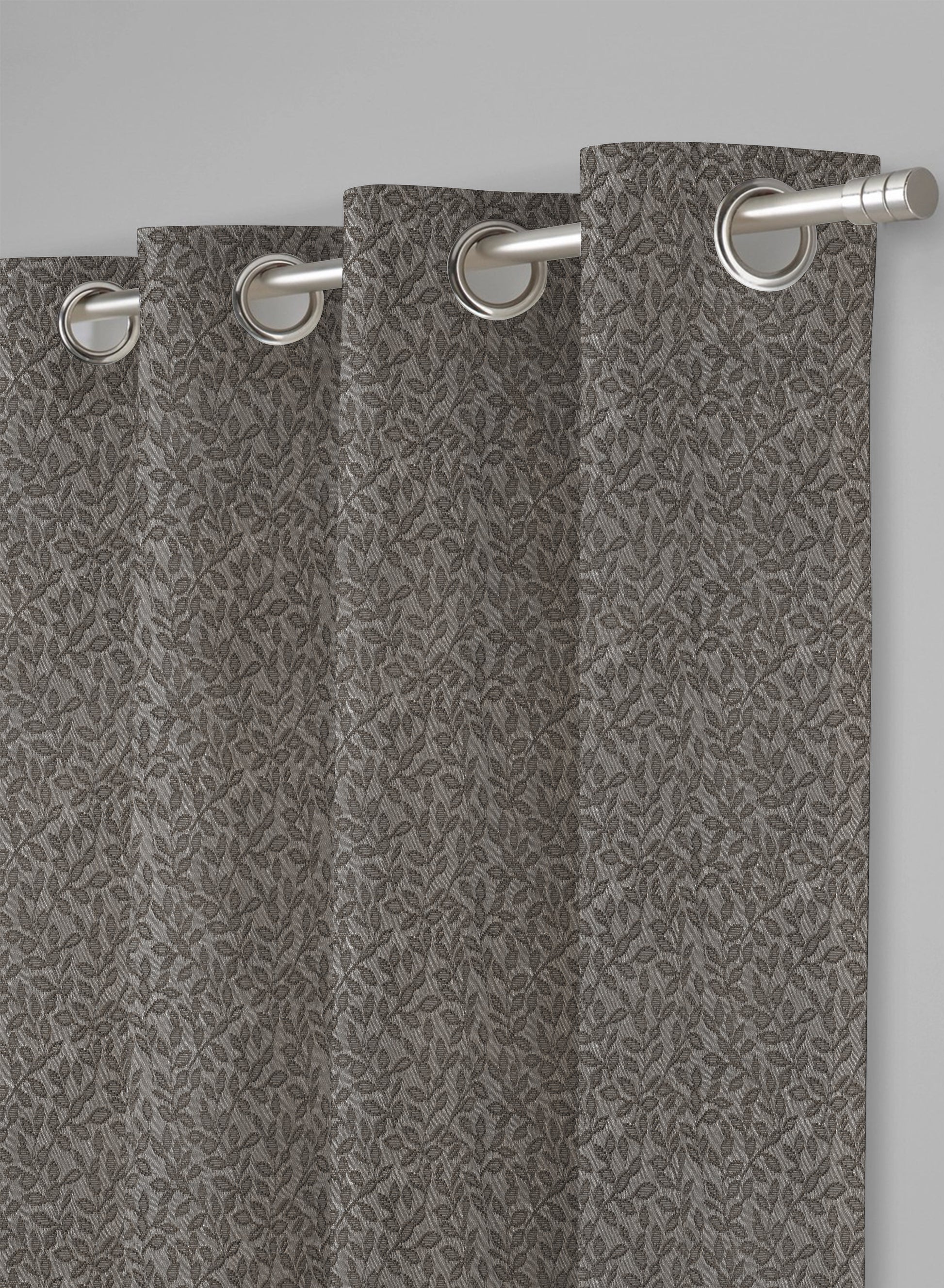 Eudora Jacquard Room Darkening Curtains | European Jacquard Weave | Café Dusk | Set of 2 | Fully Customizable