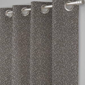 Eudora Jacquard Room Darkening Curtains | European Jacquard Weave | Café Dusk | Set of 2 | Fully Customizable