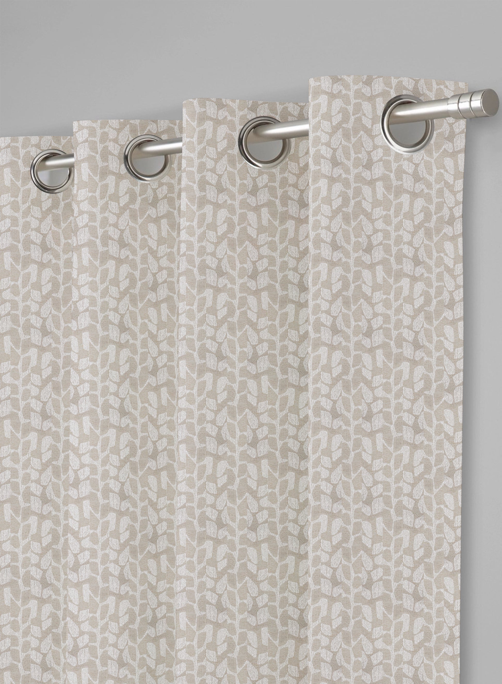 Eudora Jacquard Room Darkening Curtains | Pebble Jacquard Weave | Oatleaf | Set of 2 | Fully Customizable