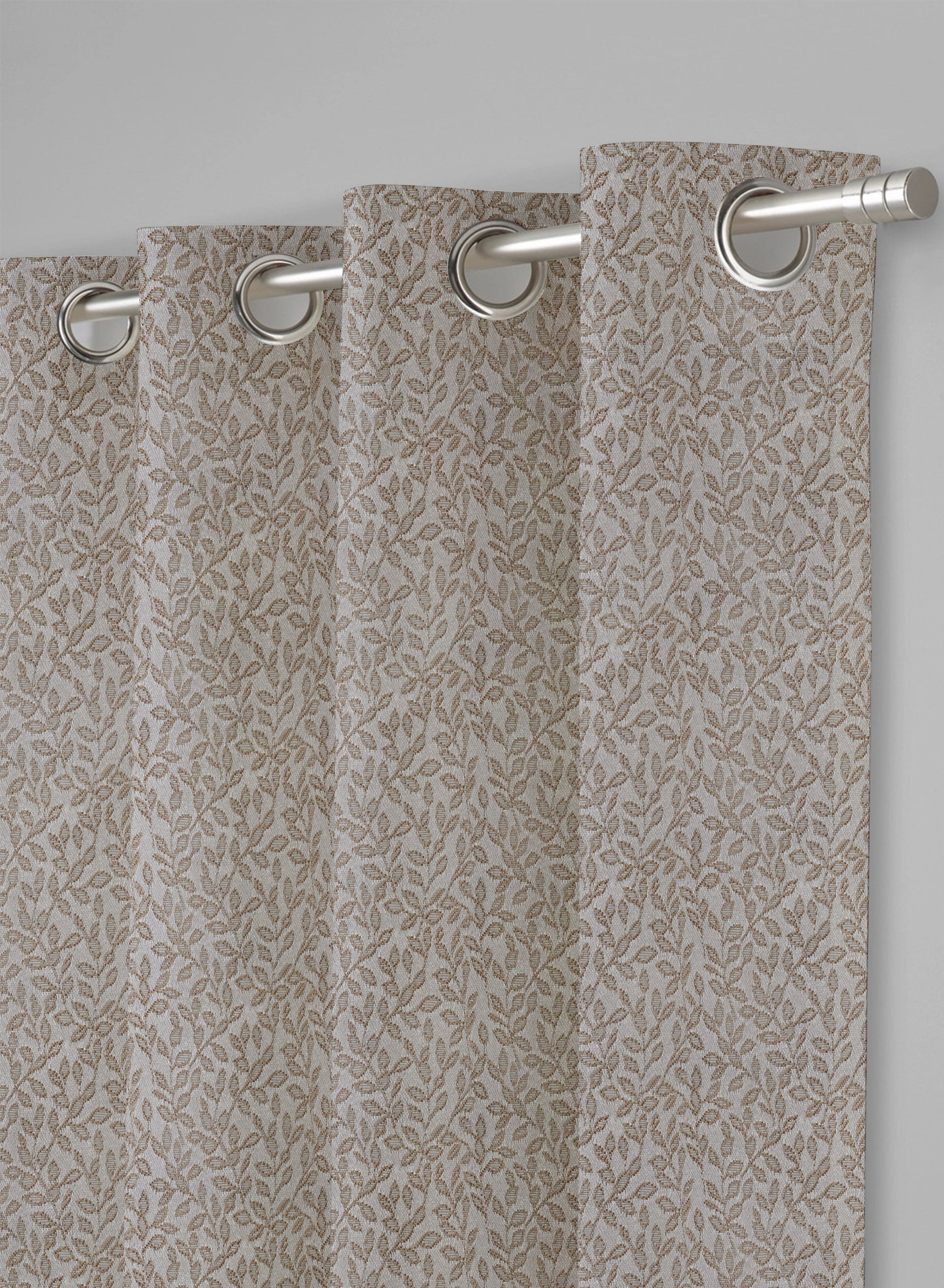 Eudora Jacquard Room Darkening Curtains | European Jacquard Weave | Tan | Set of 2 | Fully Customizable