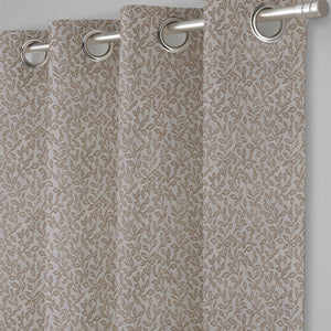 Eudora Jacquard Room Darkening Curtains | European Jacquard Weave | Tan | Set of 2 | Fully Customizable