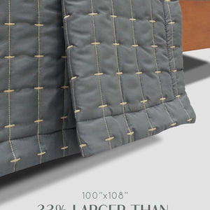 Home Crayons CloudTouch™ Comforter Set | All-Season | 33% Oversized | Includes 2 Pillow Covers & 2 Cushion Covers | Pebble Gray