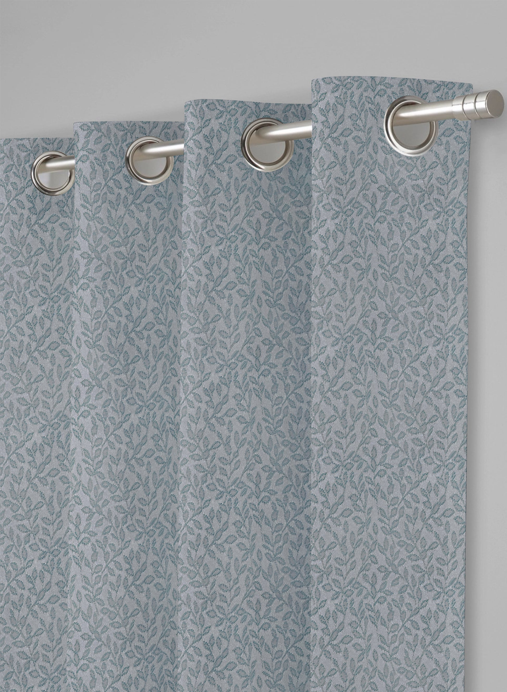 Eudora Jacquard Room Darkening Curtains | European Jacquard Weave | Twilight Aqua | Set of 2 | Fully Customizable