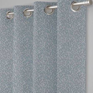 Eudora Jacquard Room Darkening Curtains | European Jacquard Weave | Twilight Aqua | Set of 2 | Fully Customizable