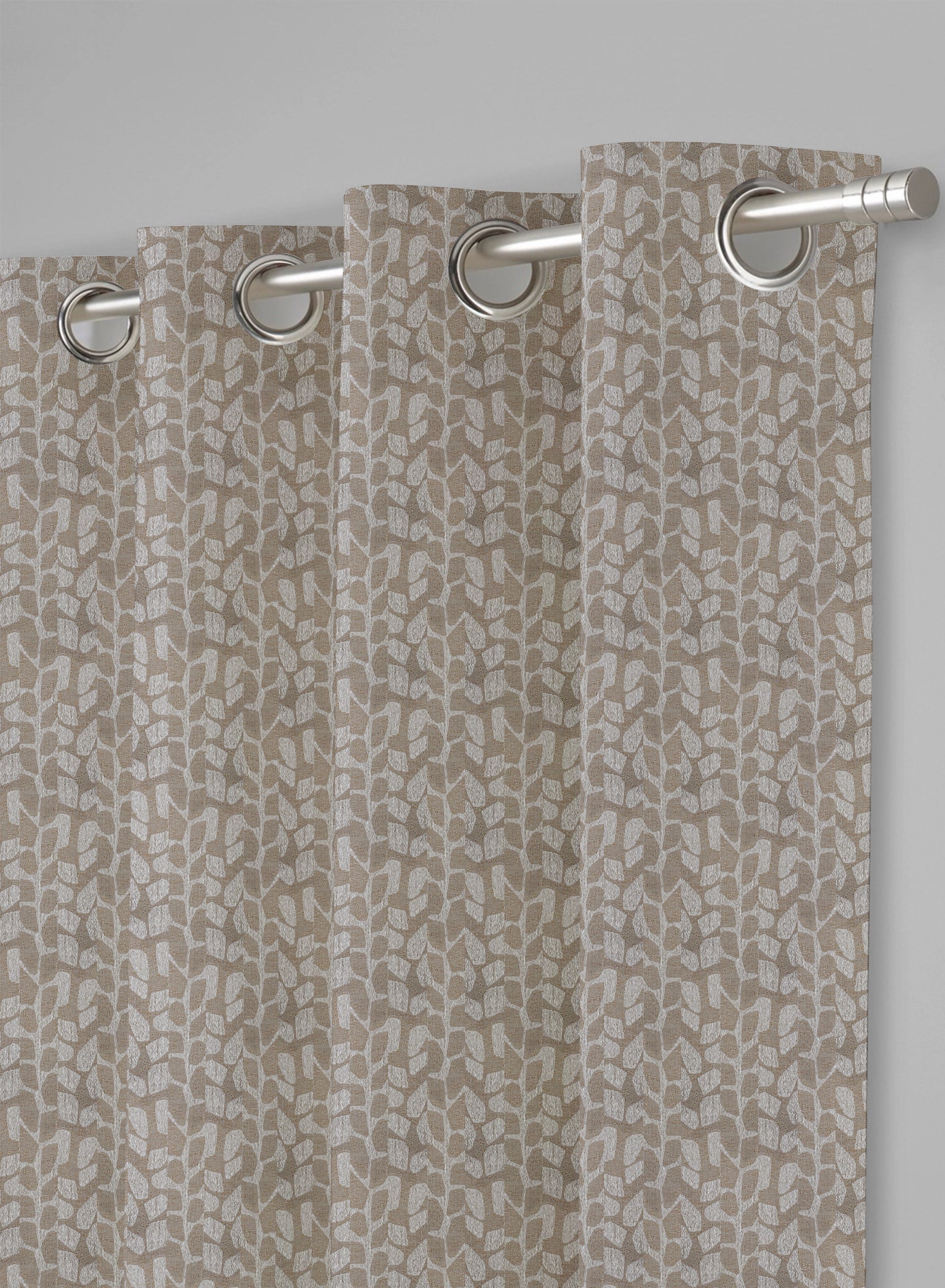 Eudora Jacquard Room Darkening Curtains | Pebble Jacquard Weave | Tan | Set of 2 | Fully Customizable