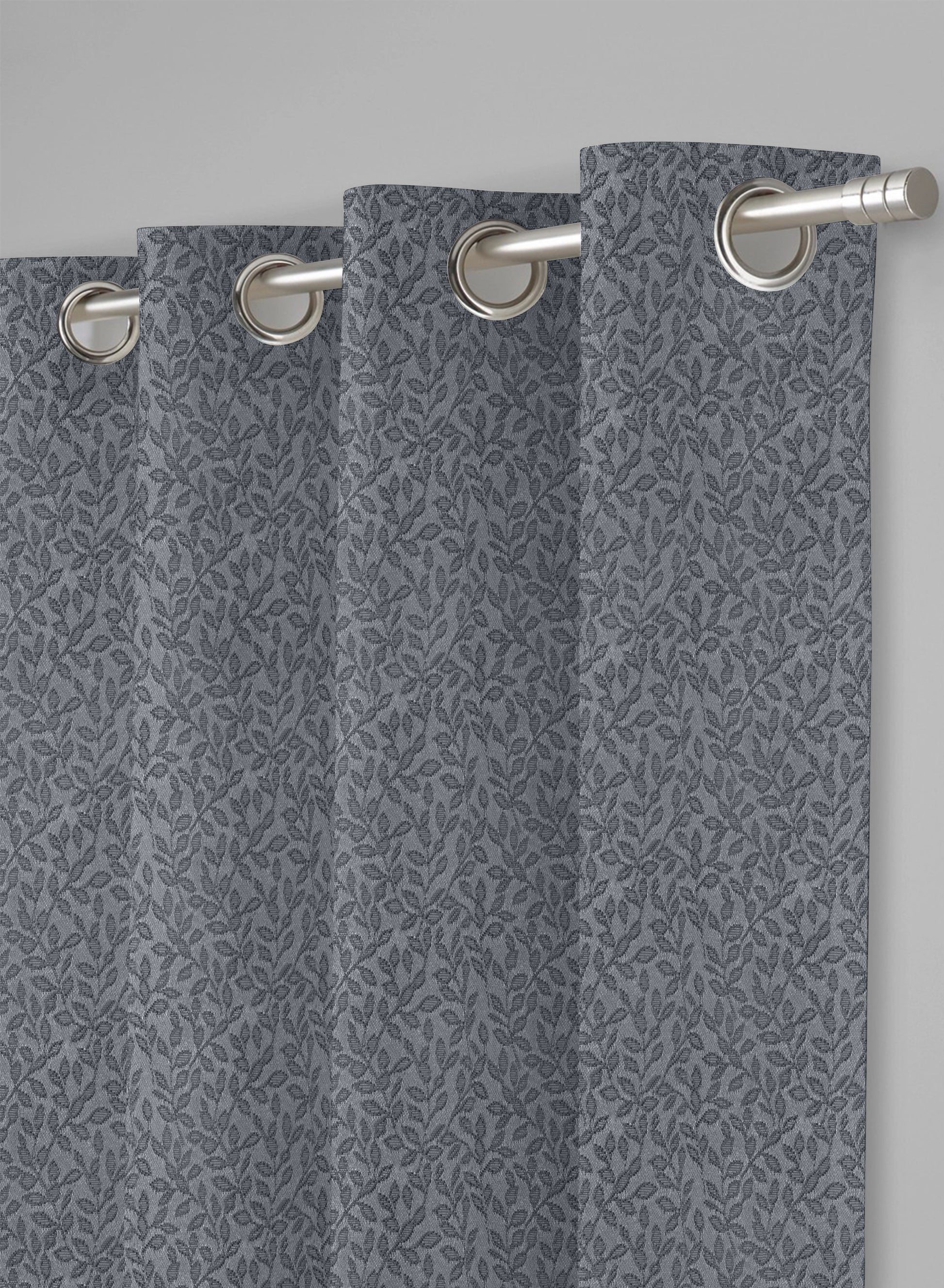 Eudora Jacquard Room Darkening Curtains | European Jacquard Weave | Dusk Gray | Set of 2 | Fully Customizable