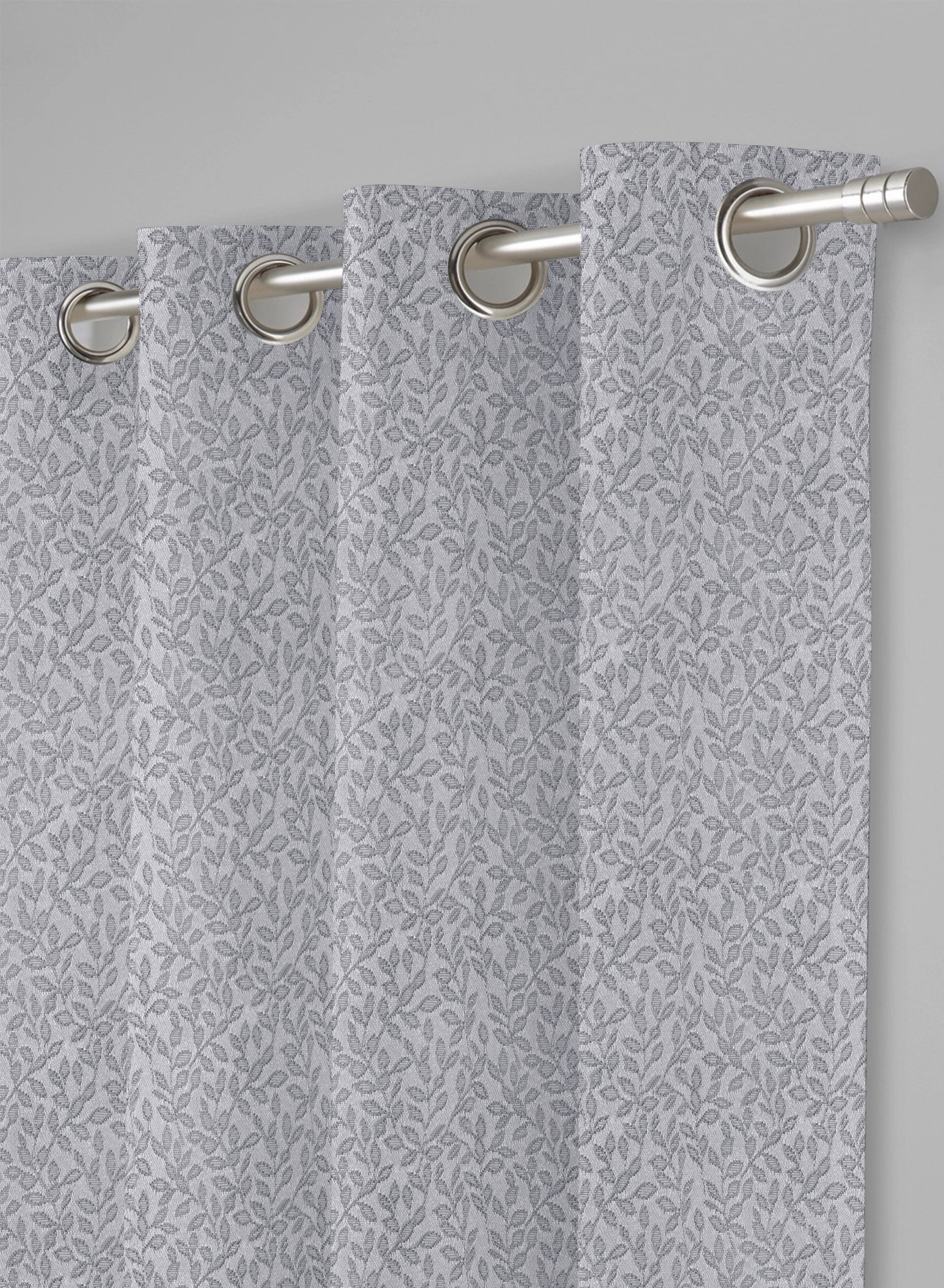 Eudora Jacquard Room Darkening Curtains | European Jacquard Weave | Feather Gray | Set of 2 | Fully Customizable