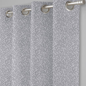 Eudora Jacquard Room Darkening Curtains | European Jacquard Weave | Feather Gray | Set of 2 | Fully Customizable
