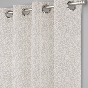 Eudora Jacquard Room Darkening Curtains | European Jacquard Weave | Oatleaf | Set of 2 | Fully Customizable