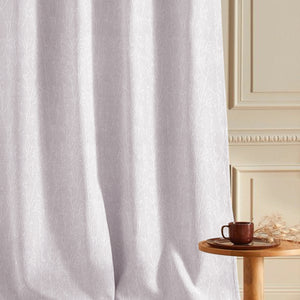 Bern Jacquard Blackout Curtains | Delicate Branch Embroidery & Total Light Block | Snow White | Set of 2 | Fully Customizable