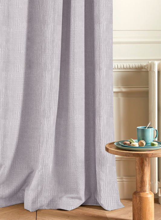 Elsa Textured Room Darkening Curtains | Modern Aesthetic | Pearl White | Set of 2 | Fully Customizable