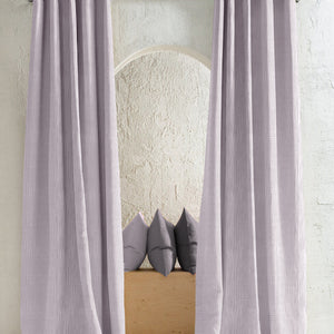 Elsa Textured Room Darkening Curtains | Modern Aesthetic | Pearl White | Set of 2 | Fully Customizable