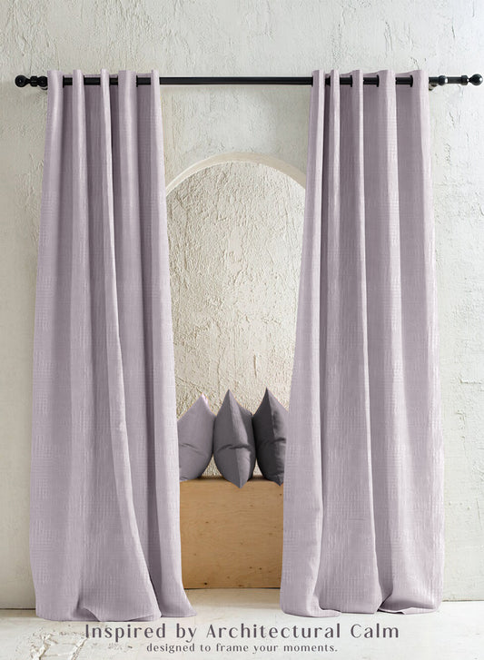 Elsa Textured Room Darkening Curtains | Modern Aesthetic | Pearl White | Set of 2 | Fully Customizable