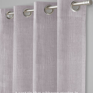Elsa Textured Room Darkening Curtains | Modern Aesthetic | Pearl White | Set of 2 | Fully Customizable
