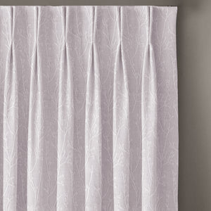 Bern Jacquard Blackout Curtains | Delicate Branch Embroidery & Total Light Block | Snow White | Set of 2 | Fully Customizable