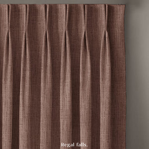 Elora Textured Blackout Curtains | Minimal Design & Total Light Block | Caramel Brown | Set of 2 | Fully Customizable