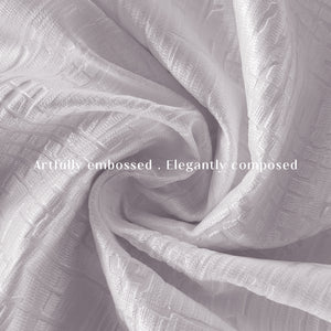 Elsa Textured Blackout Curtains | Modern Aesthetic & Total Light Block | Pearl White | Set of 2 | Fully Customizable