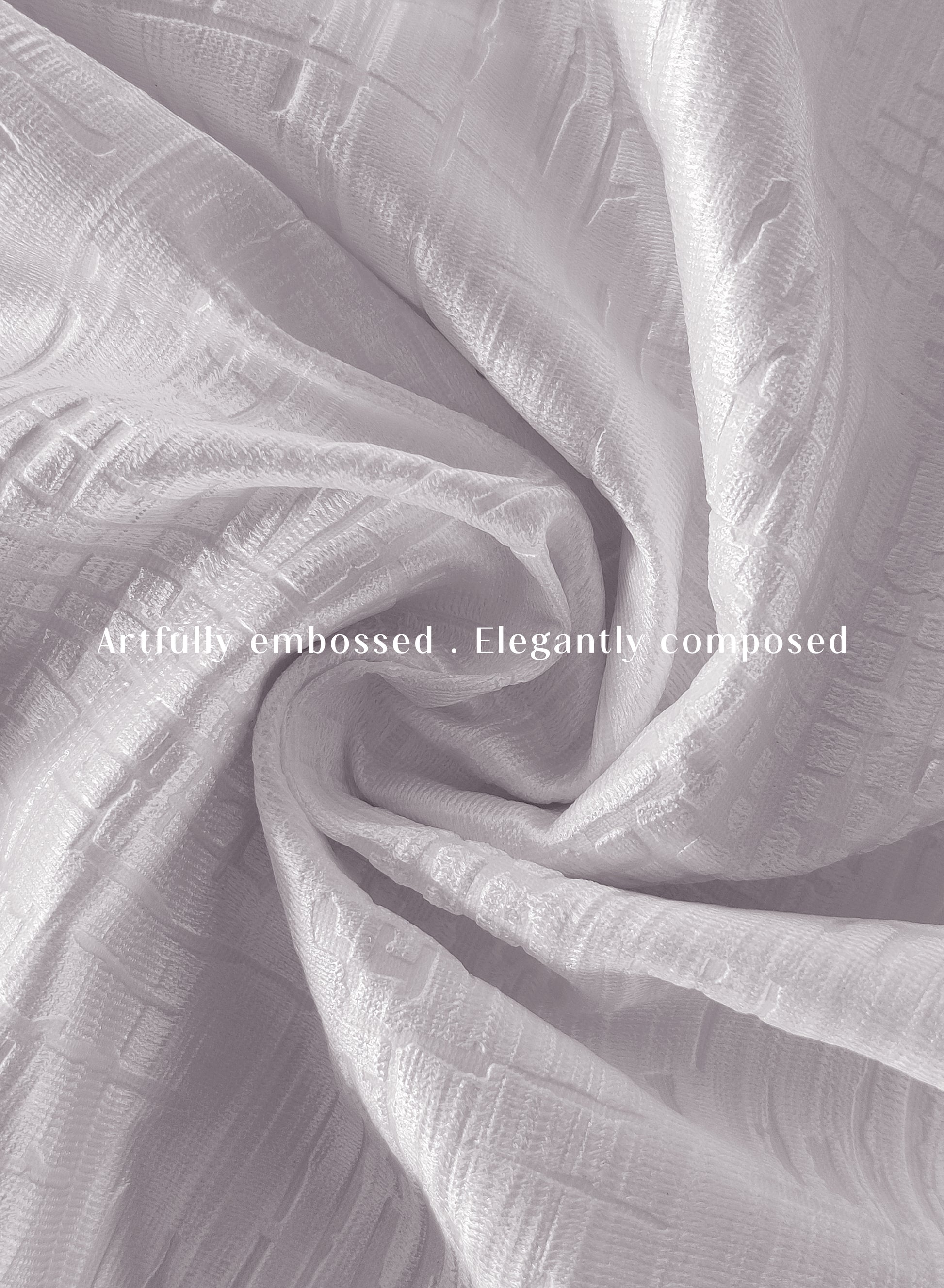 Elsa Textured Room Darkening Curtains | Modern Aesthetic | Pearl White | Set of 2 | Fully Customizable