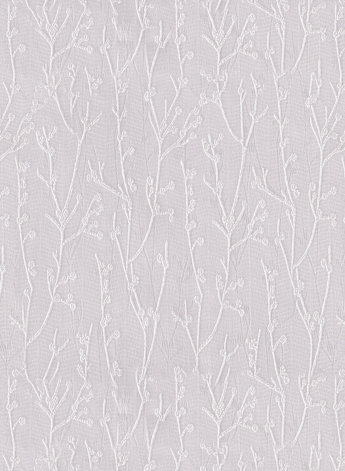Bern Jacquard Blackout Curtains | Delicate Branch Embroidery & Total Light Block | Snow White | Set of 2 | Fully Customizable