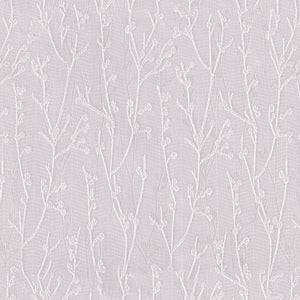 Bern Jacquard Blackout Curtains | Delicate Branch Embroidery & Total Light Block | Snow White | Set of 2 | Fully Customizable