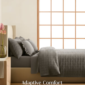 Home Crayons CloudTouch™ Comforter Set | All-Season | 33% Oversized | Includes 2 Pillow Covers & 2 Cushion Covers | Smoked Coffee