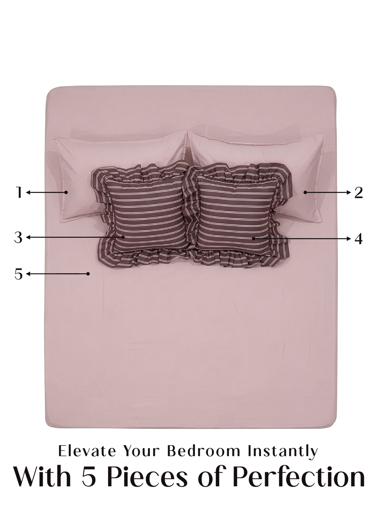LuxeFit™ Fitted Bedsheet Set | Pearl Blush - Merlot